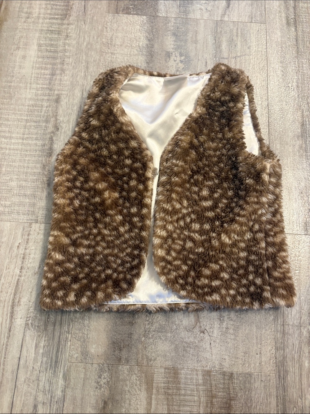 Hanna Andersson Brown Fur Vest 120 6-7